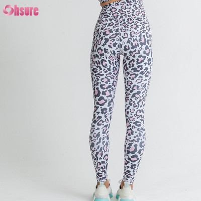 Custom Womens Gym Leggings Manufacturer | Nylon Spandex Polyester Spandex Sublimation Printing Leopard Yoga Pants Low MOQ Supplier High Waistband Tummy Control Fitness Tights