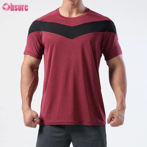 Custom Mens Gym T Shirt | 92% Polyester 8% Spandex Quick Dry Moisture Qicking Mens Gym Workout T Shirt OEM Service