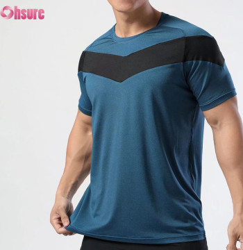 Custom Mens Gym T Shirt Manufacturer | 92% Polyester 8% Spandex Quick Dry Moisture Qicking Mens Gym Workout T Shirt OEM Service