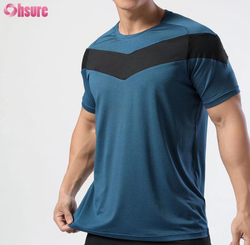 Custom Mens Gym T Shirt | 92% Polyester 8% Spandex Quick Dry Moisture Qicking Mens Gym Workout T Shirt OEM Service