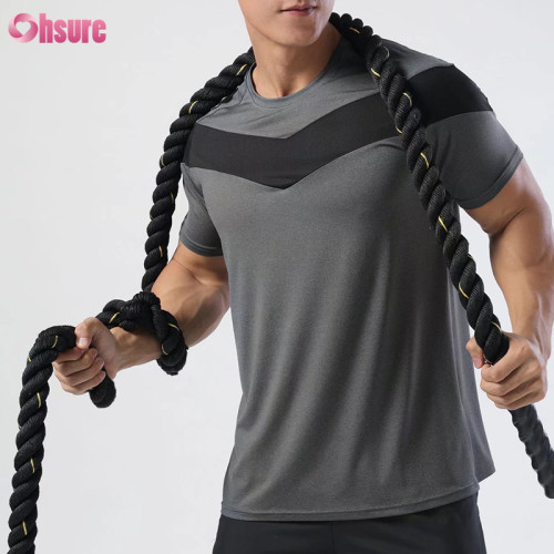 Custom Mens Gym T Shirt Manufacturer | 92% Polyester 8% Spandex Quick Dry Moisture Qicking Mens Gym Workout T Shirt OEM Service