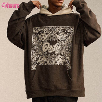 Custom Mens Hoodie Manufactruer | Heavy Cotton Oversize Pullover Digital Printing Overisze Hoodie Factory