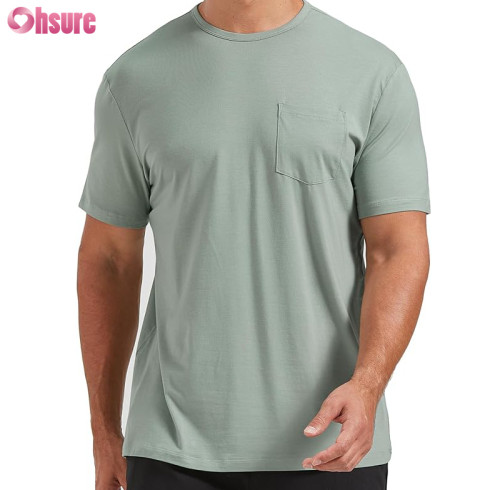 Custom Men Bamboo T Shirt | Bamboo Cotton Gym T Shirt Bamboo Elastane Short Sleeve T Shirt Supplier