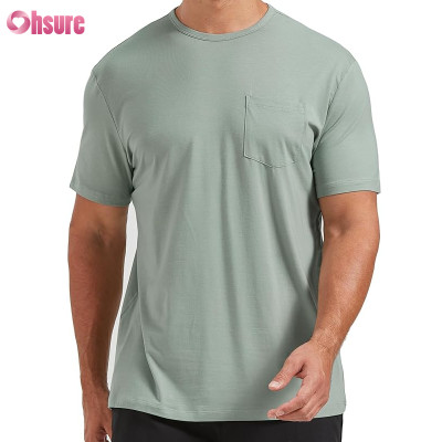 Custom Men Bamboo T Shirt Manufacturer | Bamboo Cotton Gym T Shirt Bamboo Elastane Short Sleeve T Shirt Supplier