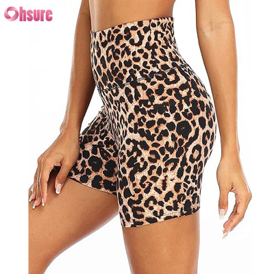 Custom Recycled Polyester Bike Shorts Manufacturer | Sublimation Printing Women Running Shorts Gym Shorts Woman Leopard Sports Shorts Factory