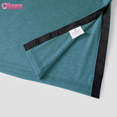 Custom Mens Adaptive T Shirt Manufacturer | Men's Shoulder Surgery Recovery Shirts Full Tear Away Snap Chemo Port Access Shirt