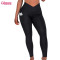 Customized Women's Gym Leggings|Squat Proof None slide Down Yoga pants with pocket| Nylon Spandex High waistband tummy control fitness leggings Supplier