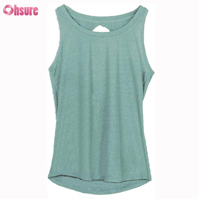 Custom Womens Yoga Tank Top Manufacturer | Cotton Polyeter Burn Out Fabric Woman Yoga Tank Top Back Open Running Tank Top Workout Gym Singlet