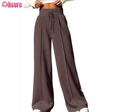 Custom Women Sports Track Pants Manufacturer | Womens Wide Leg Sweatpants Casual Loose Solid Color Pants Comfy Lounge Joggers Baggy Sweatpants Pockets
