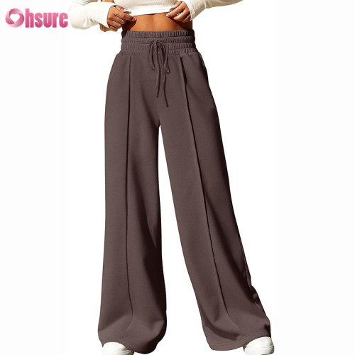 Custom Women Sports Track Pants | Womens Wide Leg Sweatpants Casual Loose Solid Color Pants Comfy Lounge Joggers Baggy Sweatpants Pockets