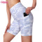 Custom Womens Yoga Shorts Manufacturer | Gym Shorts With Side Pockets High Waist Tummy Control Running Gym Workout Biker Short, |Sublimation Printing Polyester Spandex Gym Shorts OEM Factory