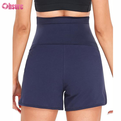 Custom Womens Maternity Running Short Manufacturer | Over The Belly Maternity Running Shorts Supplier Pregnancy Workout Shorts With Pocket