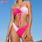 Custom Women SwimSuit Bikini Manufacturer | Nylon Spandex Swimsuits 2 Pieces Womens Bandeau Bikini Sets Sexy Strapless Two Piece Swimsuit Cheeky High Cut Swim Wear OEM Factory