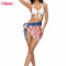 Custom Women Swimwear Sarong | 100% Polyester Sublimation Printing Swimsuit Coverups for Women Sarong Beach Bikini Wrap Sheer Short Skirt Chiffon Scarf for Swimwear