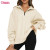 Custom Oversize Zipper Up Sweatshirt Manufacturer | Women 1/2 Zipper Up Sweatshirt Cotton Spandex Fleece Cozy Sweatshirt OEM Service Factory