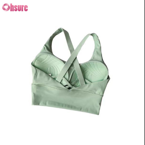 Custom Womens Mould Cup Sports Bra | Buttery Soft Nylon Lycra Sewn In Cup Sports Bra Built In Cup Sports Bra Crop Top Yoga Bra OEM Factory