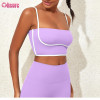 Custom Womens Yoga Bra Manufacturer | Buttery Soft Nylon Spandex Contrast Color Sports Bra Fitness Crop Bra Top OEM Supplier