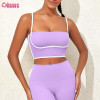 Custom Womens Yoga Bra Manufacturer | Buttery Soft Nylon Spandex Contrast Color Sports Bra Fitness Crop Bra Top OEM Supplier