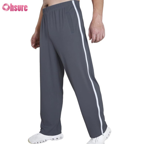 Custom Adaptive Pants | Tear Away Pants for Men Side Zipper Pants Zip Leg Sweatpants Breakaway Post Surgery Recovery Zipper Pants OEM Manufacturer