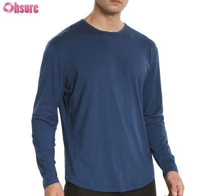 Custom Bamboo Long Sleeve T Shirt Manufacturer | Bamboo Cotton Gym T Shirt Bamboo Elastane Short Sleeve Soft Bamboo Viscose T-Shirt Scoop Hem T Shirt Supplier