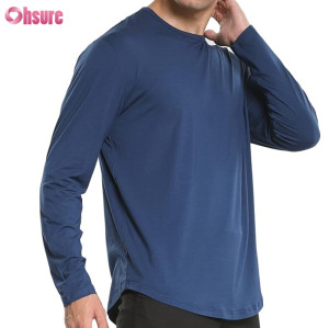 Custom Bamboo Long Sleeve T Shirt | Bamboo Cotton Gym T Shirt Bamboo Elastane Short Sleeve Soft Bamboo Viscose T-Shirt Scoop Hem T Shirt Supplier