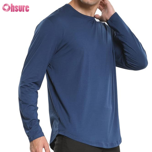 Custom Bamboo Long Sleeve T Shirt | Bamboo Cotton Gym T Shirt Bamboo Elastane Short Sleeve Soft Bamboo Viscose T-Shirt Scoop Hem T Shirt Supplier