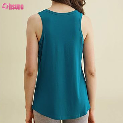 Custom Womens Bamboo Tank Top | Bamboo Cotton Singlet Women's Viscose SleepWear Tank Top Sleeveless Pajamas Vest OEM Factory