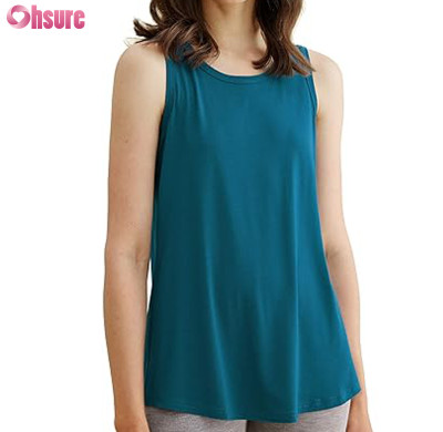 Custom Womens Bamboo Tank Top Manufacturer | Bamboo Cotton Singlet Women's Viscose SleepWear Tank Top Sleeveless Pajamas Vest OEM Factory