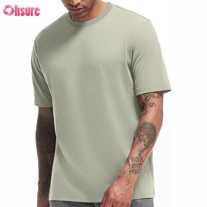 Custom Organic Cotton Mens T Shirt Manufacturer | BCI Cotton Crew Neck T-Shirt Mens Premium Eco Friendly Organic Cotton Tee Short Sleeve T Shirt OEM Supplier