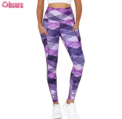 Custom Recycled Polyester Gym Leggings Manufacturer | Sublimation Printing Women Yoga Pants 7/8 Length Fitness Tights Workout Activwear Leggings OEM Factory