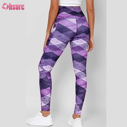 Custom Recycled Polyester Gym Leggings | Sublimation Printing Women Yoga Pants 7/8 Length Fitness Tights Workout Activwear Leggings OEM Factory