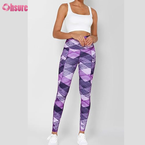 Custom Recycled Polyester Gym Leggings | Sublimation Printing Women Yoga Pants 7/8 Length Fitness Tights Workout Activwear Leggings OEM Factory