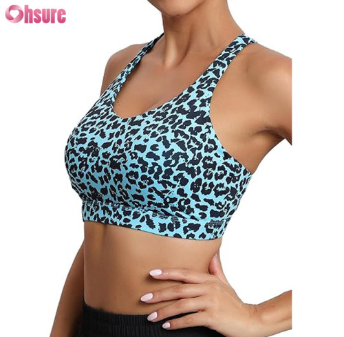 Custom Recycled Polyester Sprots Bra | Sublimation Printing Women Yoga Bra Top Running Wear Bra Racerback Running Bra Workout Crop Tank Tops Longline Sports Bra Push up