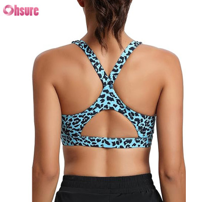 Custom Recycled Polyester Sprots Bra Manufacturer | Sublimation Printing Women Yoga Bra Top Running Wear Bra Racerback Running Bra Workout Crop Tank Tops Longline Sports Bra Push up