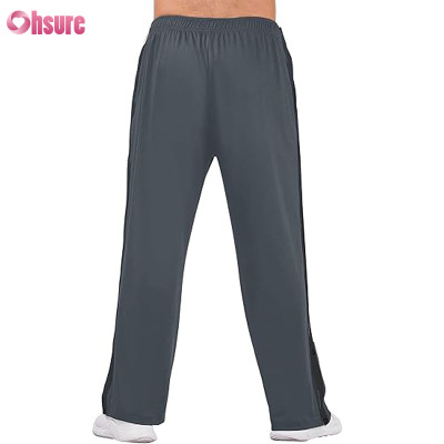 Custom Post Surgery Pants Manufacturer | Men's Tear Away Basketball Pants High Split Snap Button Casual Post Surgery Sweatpants with Pockets