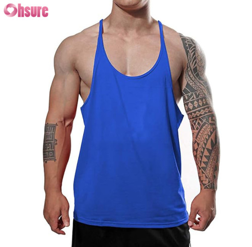 Custom Mens Stringer Back Singlet | Men's Stringer Bodybuilding Workout Gym Tank Tops Training Y Back 100% Cotton Gym Singlet