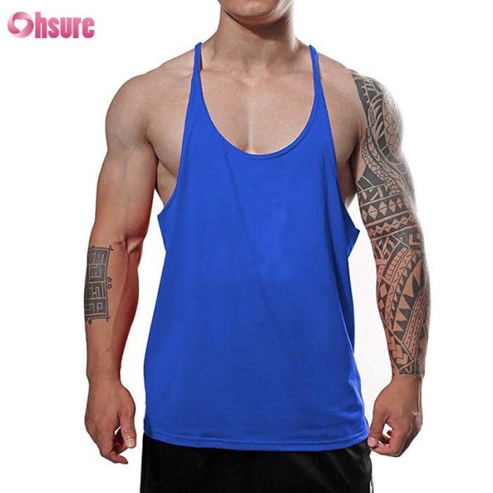 Custom Mens Stringer Back Singlet Manufacturer | Men's Stringer Bodybuilding Workout Gym Tank Tops Training Y Back 100% Cotton Gym Singlet