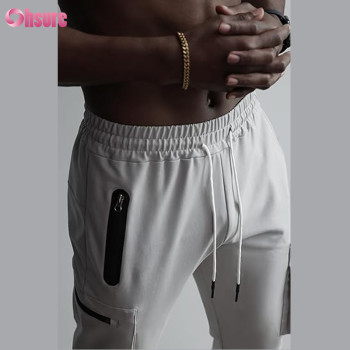Custom Mens Cargo Pants | Mens Workout Sweatpants Cargo Jogger Pants Athletic Track Pants with Zipper Pockets