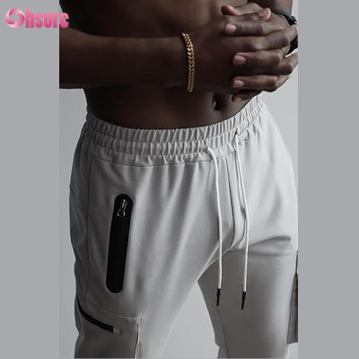 Custom Mens Cargo Pants Manufacturer | Mens Workout Sweatpants Cargo Jogger Pants Athletic Track Pants with Zipper Pockets