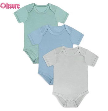 Custom Bamboo Baby Romper Manufacturer | Bamboo Rayon Baby Bodysuit,Short Sleeve Bodysuits Solid Color Outfits for Infant Boys Girls Soft Clothes