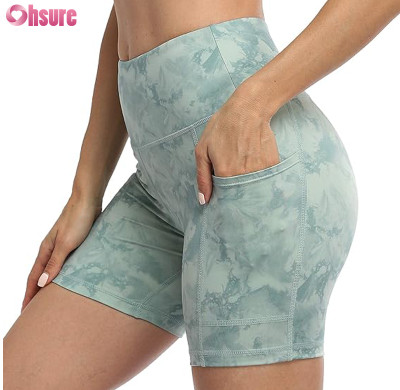 Custom Womens Bike Shorts Manufacturer | Womens Biker Shorts with Pockets Tummy Control Plus Size Yoga Shorts Women Sublimation Printing Workout Shorts Fitness Running Shorts