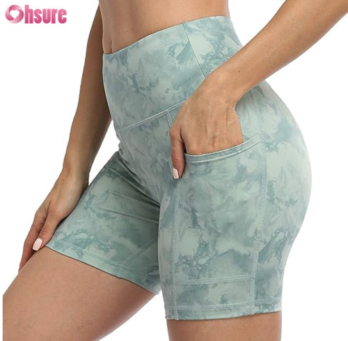 Custom Womens Bike Shorts | Womens Biker Shorts with Pockets Tummy Control Plus Size Yoga Shorts Women Sublimation Printing Workout Shorts Fitness Running Shorts