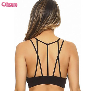 Custom Mesh Sports Bra | Women's Fashion Strappy Sports Bra Yoga Tops Activewear Bra Top Workout Clothes Gym Wear Bra OEM Supplier