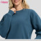 Custom Womens Heavy Cotton Sweatshirts Manufacturer | Crewneck Sweatshirts Oversized Cotton Polyester Blend Fleece Pullover Sweatshirt for Women Loose Fit Crew Neck Jumper