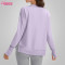 Custom Womens Light Weight Sweatshirts Manufacturer | Sweatshirt for Women Buttery Soft Yoga Tops Crewneck Cotton Spandex French Terry Oneck Shirts Side Slit Thumb Holes