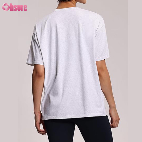 Custom Womens Casual Oversize T Shirt Manufacturer | Women's 100% Cotton Casual Oversized T-Shirts Summer Crewneck Cotton Spandex Short Sleeve Workout Basic Tee Tops