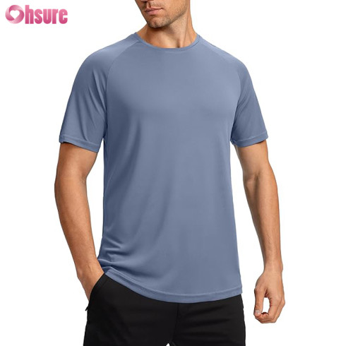 Custom Mens Dry Fit T Shirt | Men's Polyester Spandex Dry Fit Short Sleeve T-Shirt Crewneck Nylon Spandex Lightweight Tee Shirts for Men Workout Athletic Casual