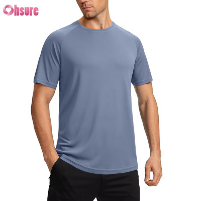 Custom Mens Dry Fit T Shirt Manufacturer | Men's Polyester Spandex Dry Fit Short Sleeve T-Shirt Crewneck Nylon Spandex Lightweight Tee Shirts for Men Workout Athletic Casual