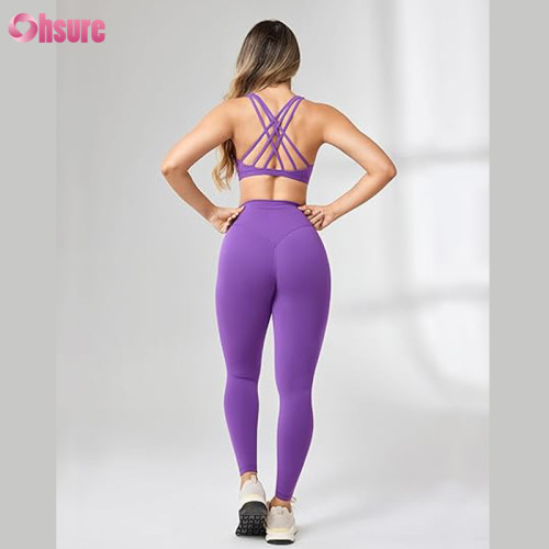 Custom Womens Yoga Pants | No Front Seam High Waisted Workout Leggings for Women Buttery Soft Yoga Pants Gym Athletic Tights - 25'' OEM Factory