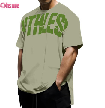 Custom Mens Loose Fit T Shirt Manufacturer | Men's Loose Fit Workout T-shirt Gym Lightweight Cotton Tshirt Casual Crew Neck Printed Tee OEM Factory